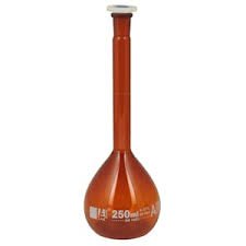 Flask amber green neck 25ml S-12/21 Cl A